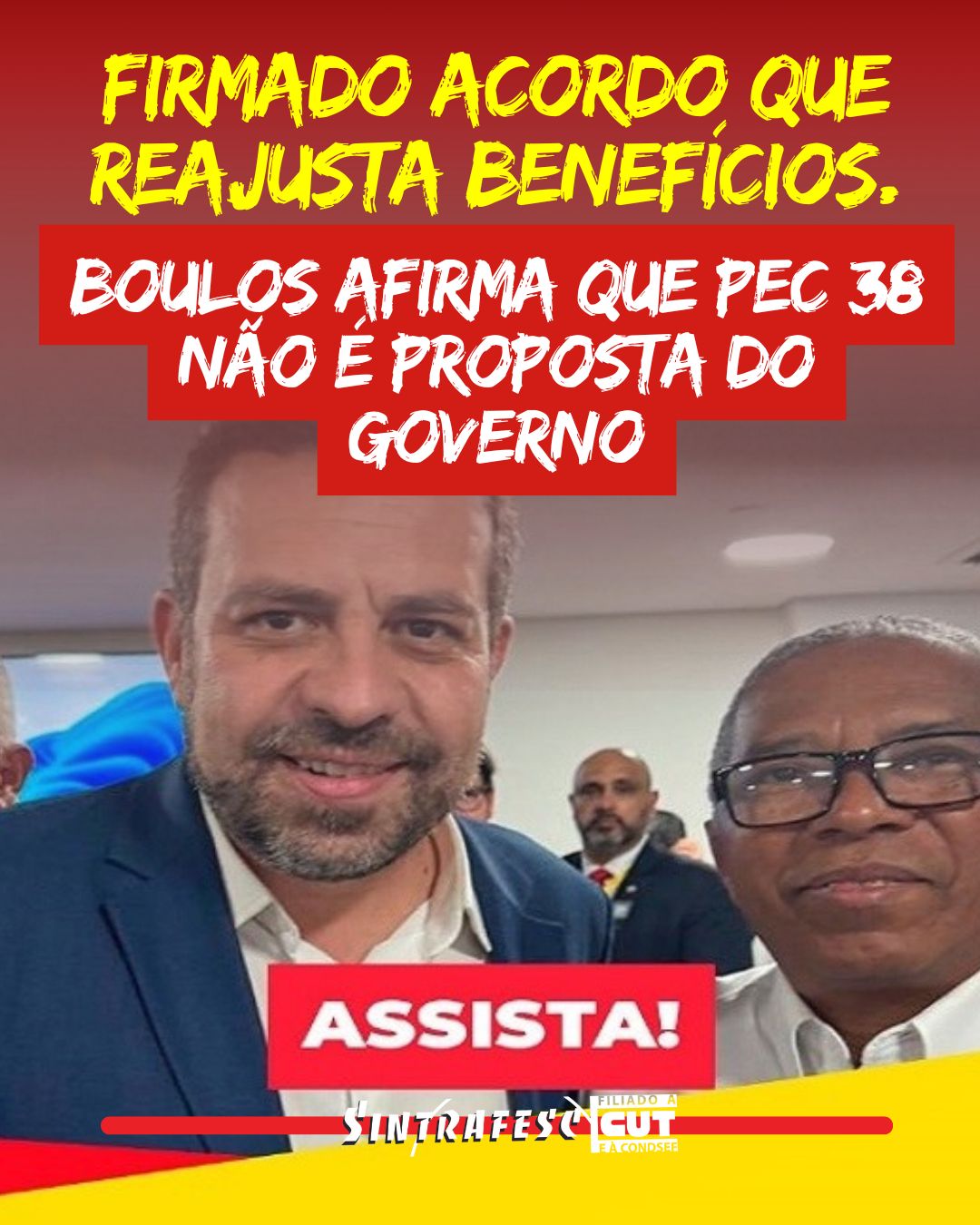 Firmado acordo que reajusta benefícios. Boulos afirma que PEC 38 não é proposta do governo