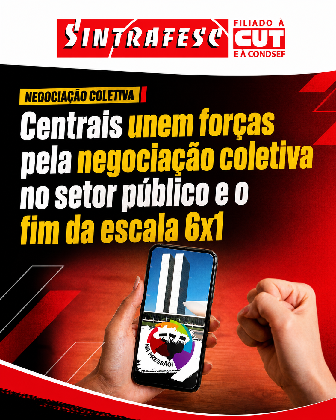 Centrais unem forças pela negociação coletiva no setor público e o fim da escala 6x1