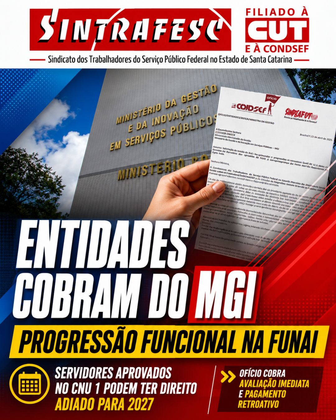 Entidades buscam MGI para garantir progressão funcional aos servidores da Funai