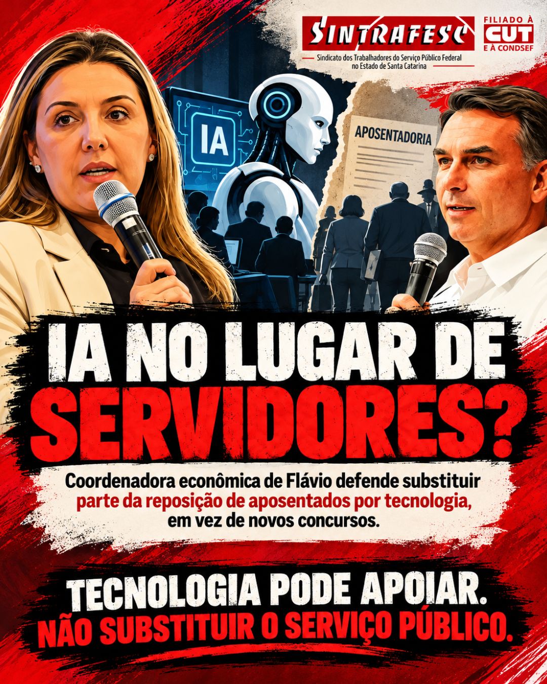 Coordenadora de Flávio sugere trocar servidores públicos por inteligência artificial