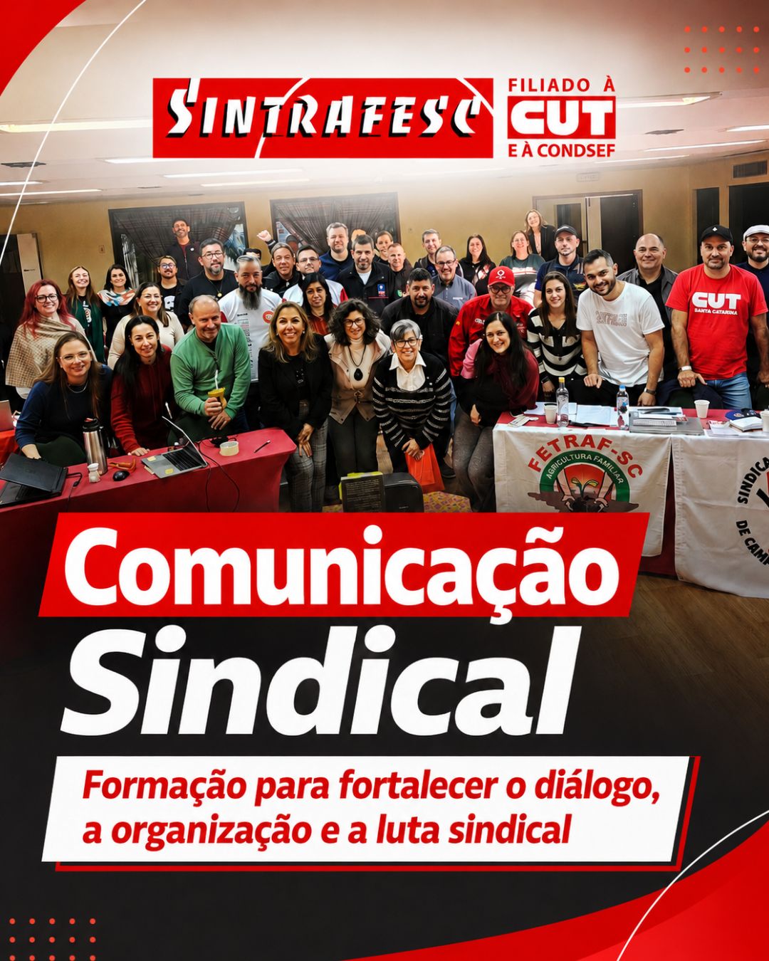 Sintrafesc participa de formação sobre comunicação sindical na Escola Sul da CUT