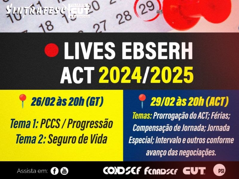 Lives debatem temas dos GT´s e ACT 2024/2025 dos empregados da Ebserh