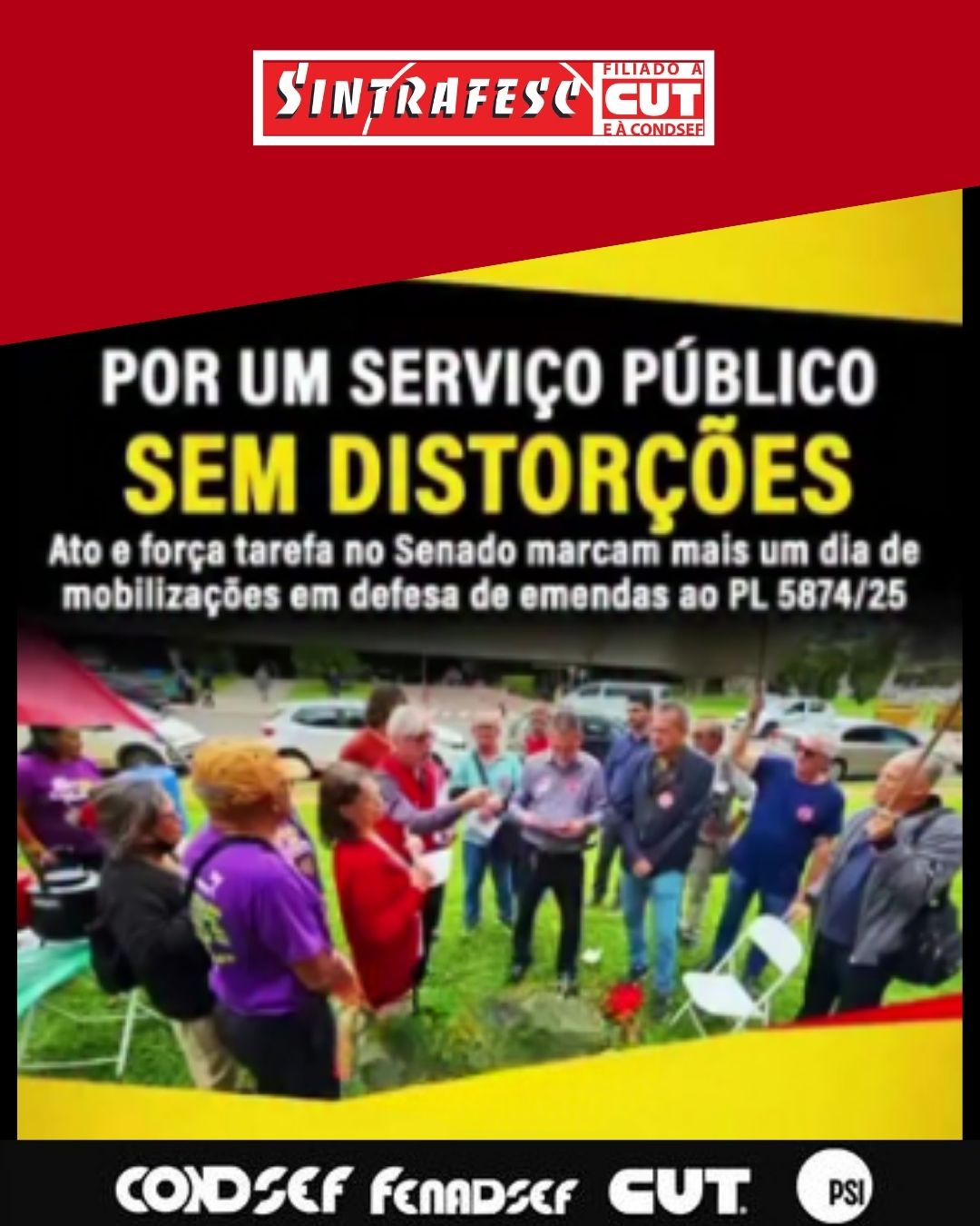 Ato e força tarefa no Senado marcam mais um dia de mobilizações por emendas ao PL 5874/25