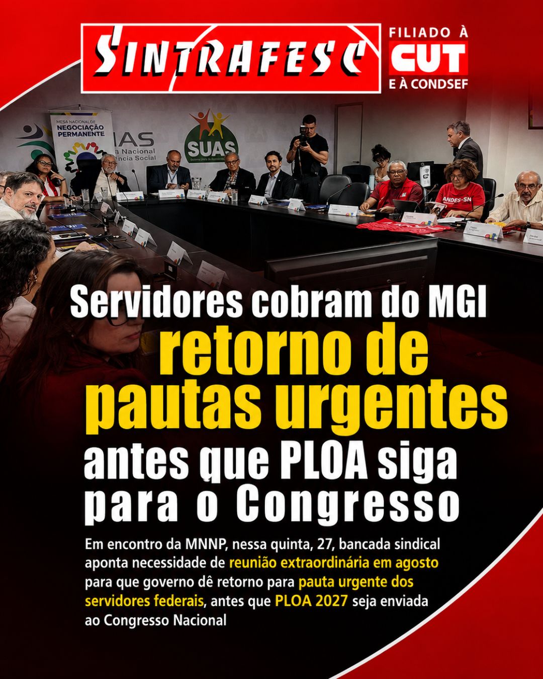Servidores cobram do MGI retorno de pautas urgentes antes que PLOA siga para o Congresso