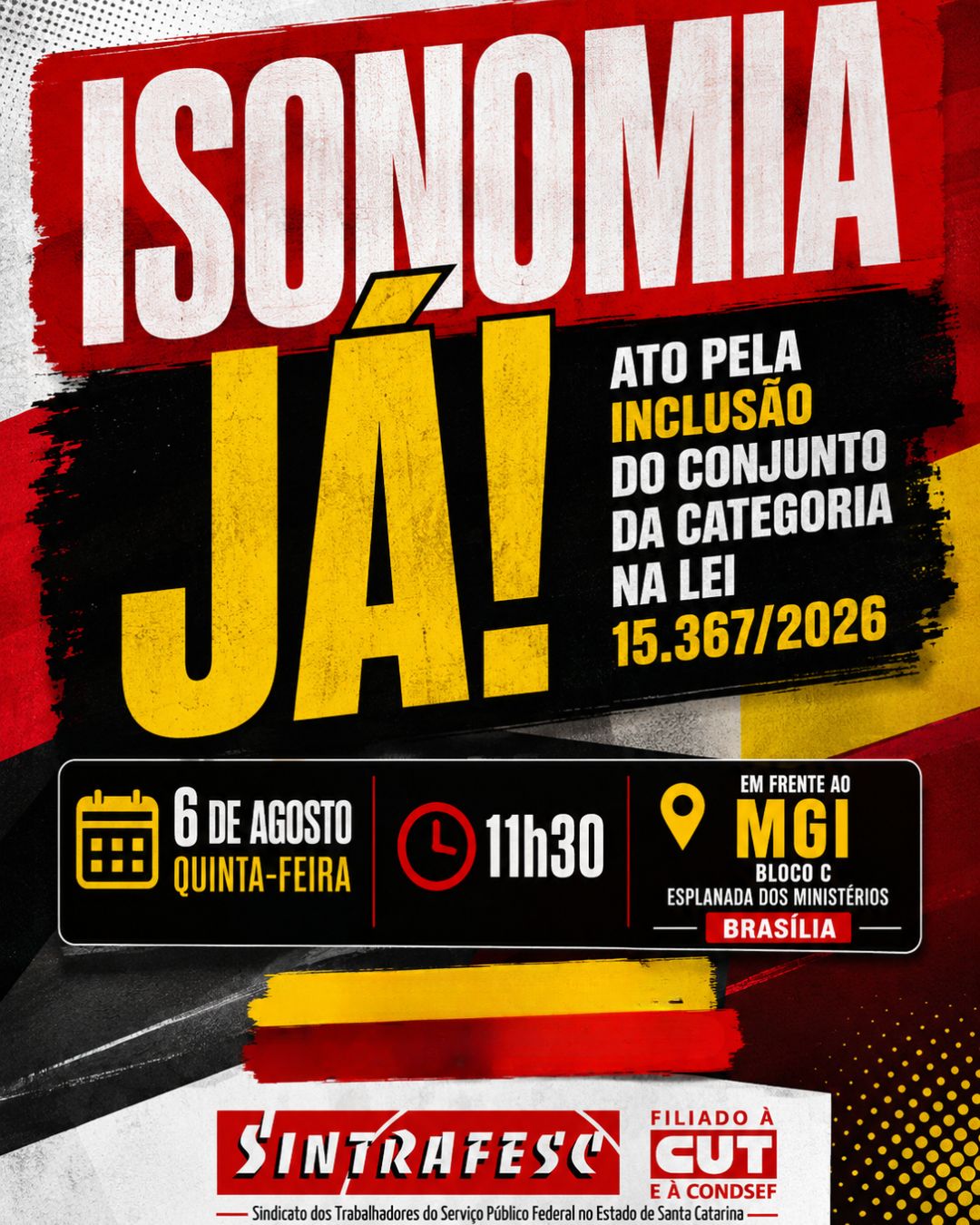 Funcionalismo vai às ruas isonomia nos reajustes previstos pela Lei 15.367/2026