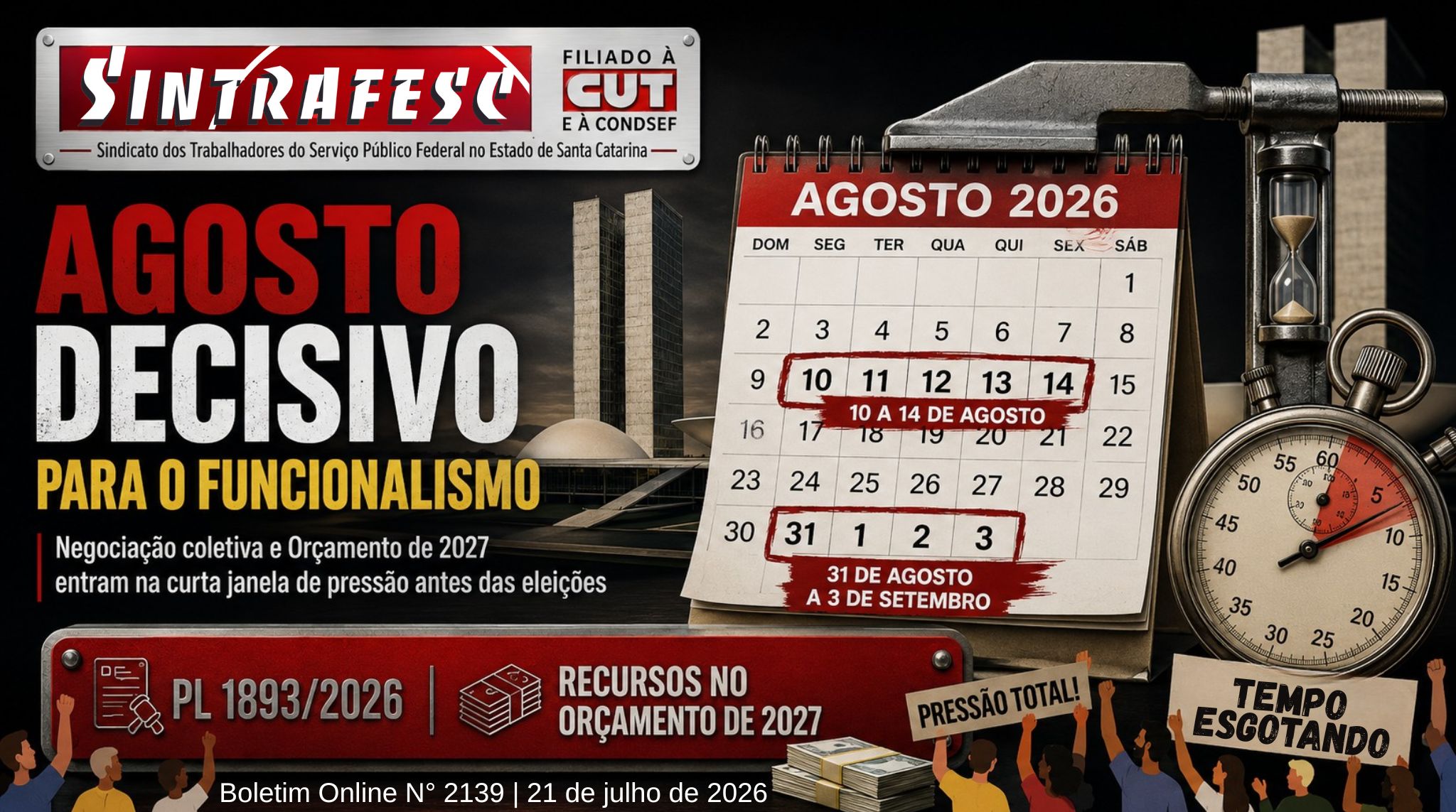 Agosto será decisivo para o funcionalismo