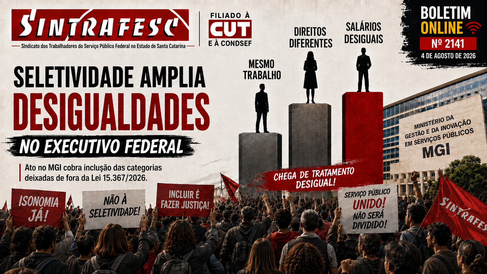 Seletividade amplia desigualdades no Executivo Federal