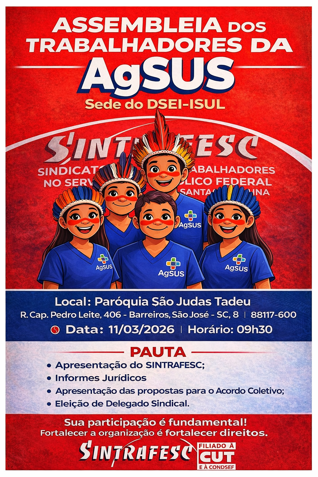 Edital de convocação - Trabalhadores da AgSUS lotados na sede do DSEI-ISUL